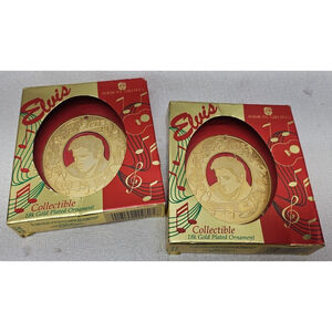 ELVIS PRESLEY 1995 American Greetings Collectible 18k Gold Plated Ornament RARE